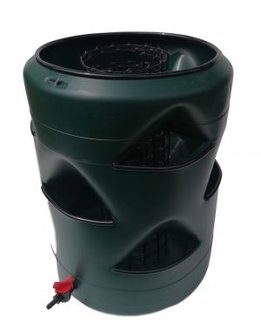 Wormencompost ton met verticale tuin