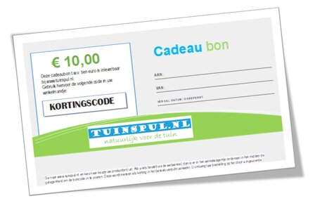 Tuinspul.nl cadeaubon t.w.v. &euro;10,-