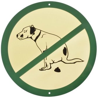 bord verboden te poepen hond