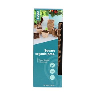 SOGO Biologische turfpotjes 6cm vierkant 10st