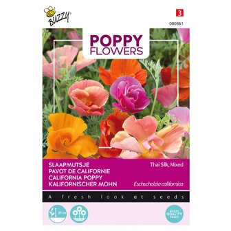 Poppy Flowers, Papaver Thai Silk