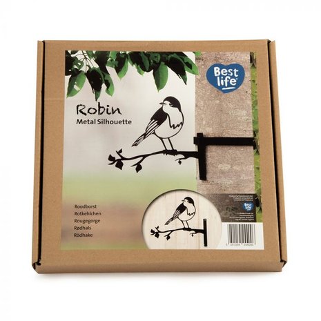 Metal Silhouette Roodborst _ tuincadeau