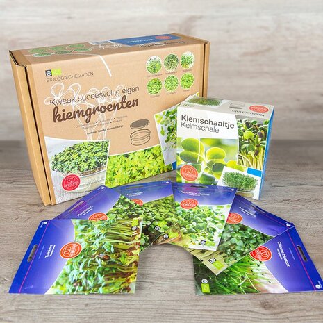 Biologisch Zadenpakket 'Kiemgroenten met schaaltje' | Online bestellen bij Tuinspul.nl