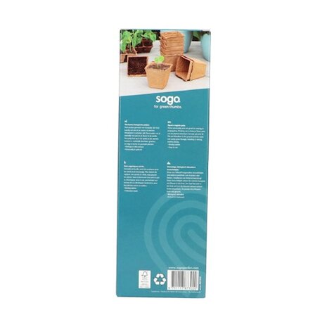 SOGO Biologische turfpotjes 8cm vierkant 10st.