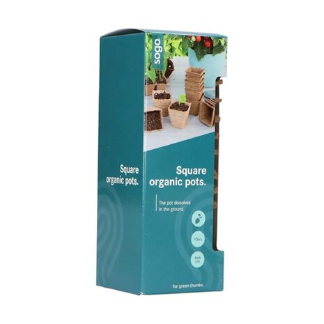 SOGO Biologische turfpotjes 6cm vierkant 10st