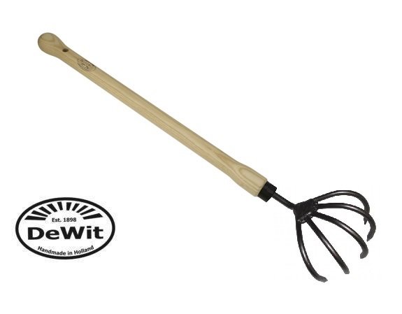 De Wit Cultivator 5 tands met essen houten knopsteel