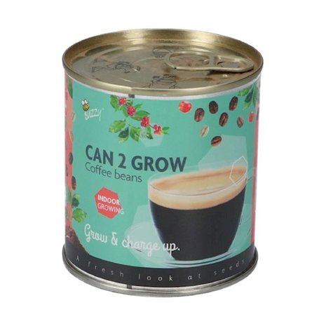 groeicadeau, koffie en thee in blik | Koffie/thee can grow