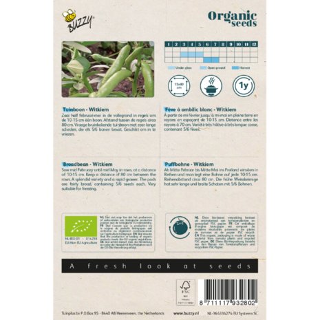 Buzzy® Organic Tuinbonen Witkiem (BIO)