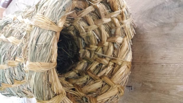 Traditionele eendenbroedkorf gemaakt van vlas/riet - Einekoer - Tuinspul