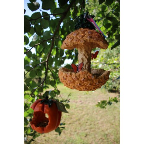 Bird Fruit Feeder Pompoen