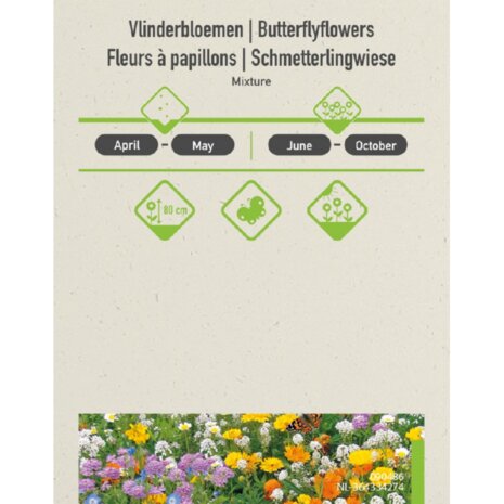 Premium zaadzakje Vlinderbloemen