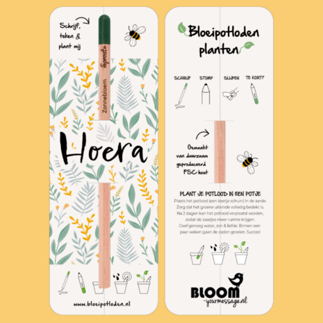 Sleeve Hoera! Voor bloom bloeipotlood 